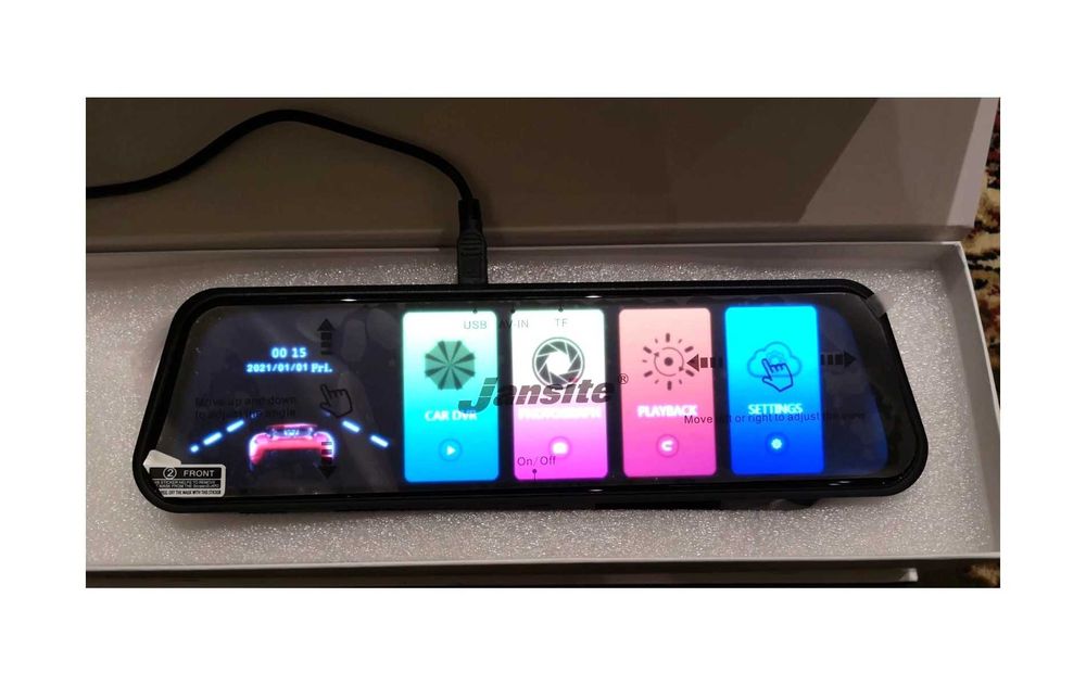 Kamera wideorejestrator Samochodowy lusterko F HD Przód i Tył cofania