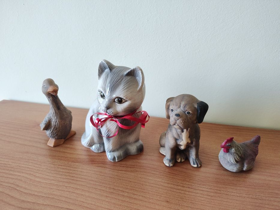 Pakiet figurek - zwierzęta (kot, pies, kaczka, kura)