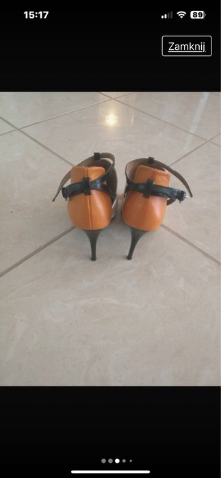 Buty na wysokim obcasie skorzane