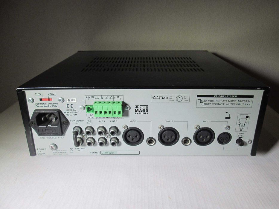 Apart Audio MA65 wzmacniacz miksujący 65W/100V/230V
