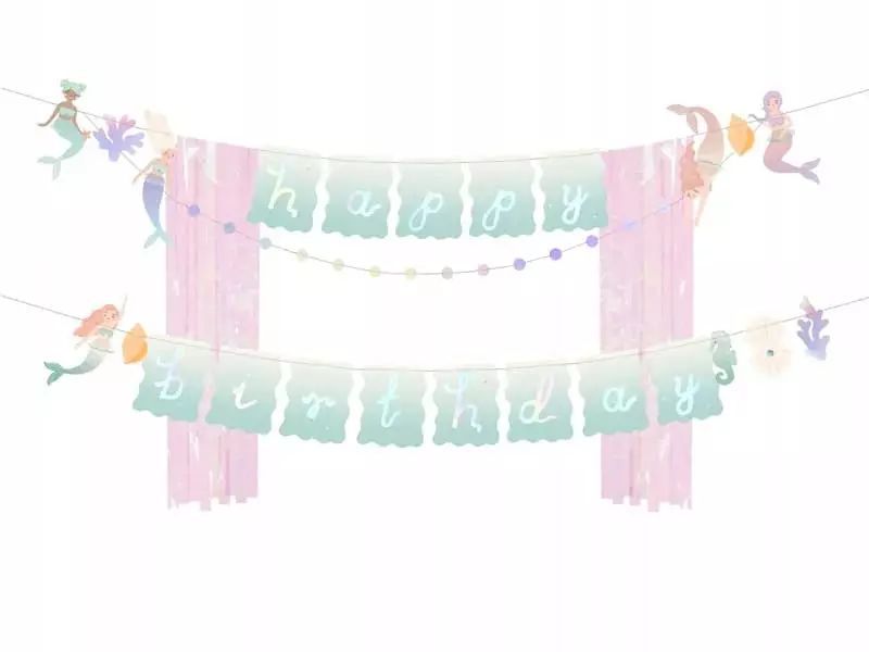 Baner Happy Birthday Syrena, 130x100 cm. Nowy Produkt