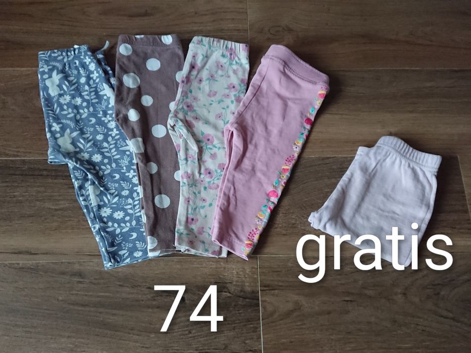 Spodnie 7szt +1szt gratis dla dziewczynki rozmiar 68-74