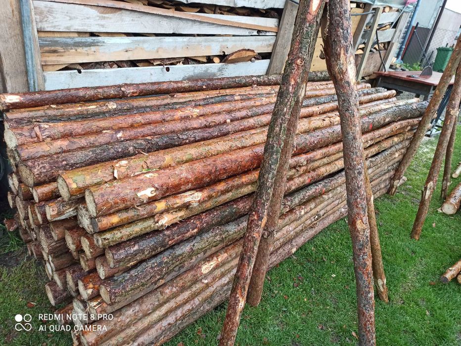 Stemple budowlane, słupki ogrodzeniowe. GRUBE, PROSTE.