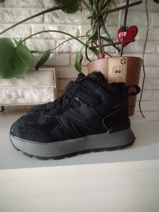 Buty przejściowe czarne ocieplane