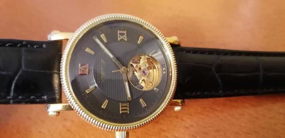 Relógio kolber geneve automatic open face tourbillon