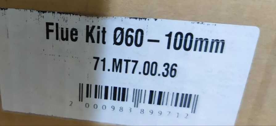 Коаксіальний Горизонтальний димохід газового котла ø 60/100 мм. 0.8 м.