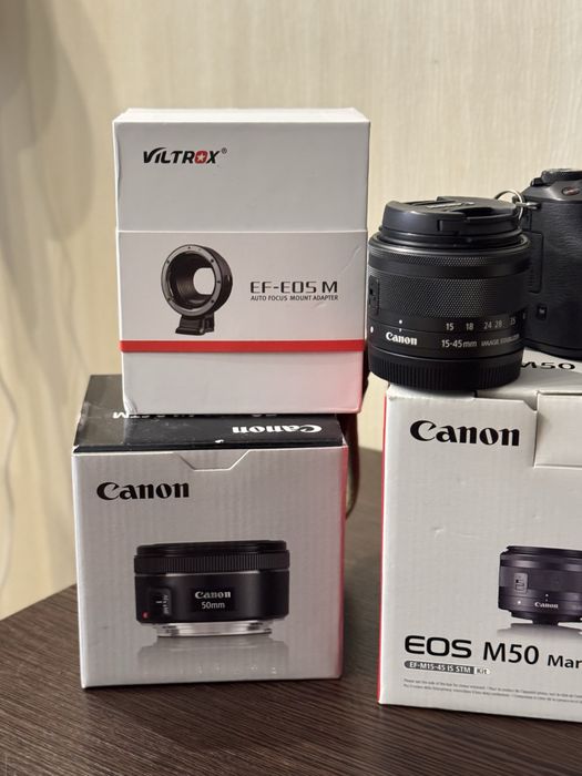 Canon M 50 mark ii + Canon 15-45mm + Canon 50mm + Адаптер