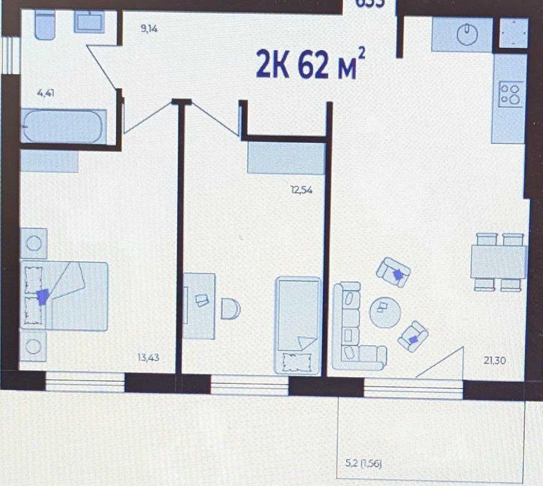 Продається 2-ох кімнатна квартира біля велесу