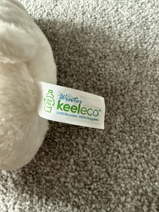Keel toys мишка белый в красном шарфике новый