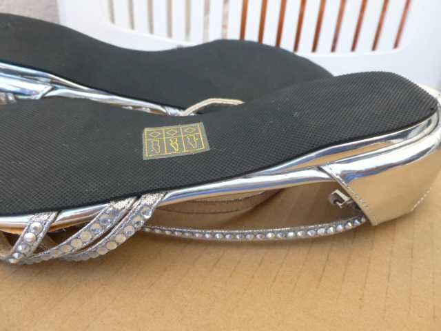 Sandalias em pele cor Sylver, 38