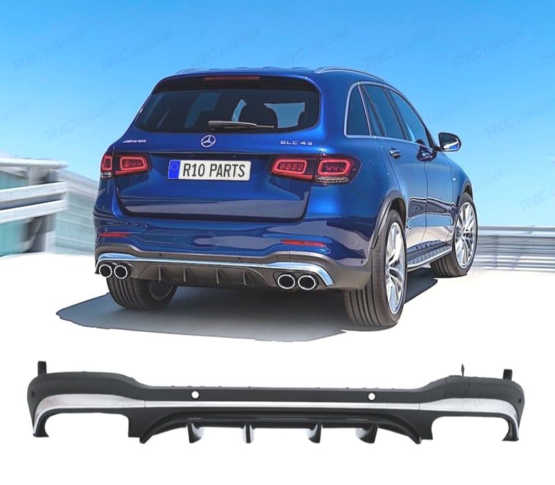 DIFUSOR MERCEDES GLC X253 SUV 15-18 LOOK AMG GLC43 PRATEADO