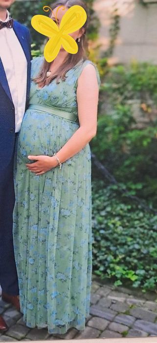Elegancka sukienka ciążowa r.40 ślub wesele