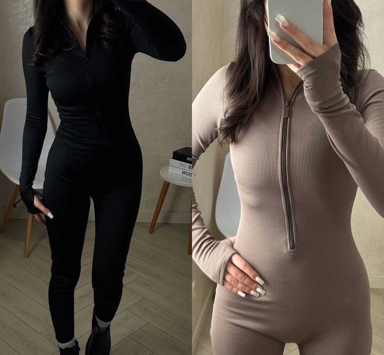 Теплий спортивний комбінезон на флісі утеплений комбез в рубчик