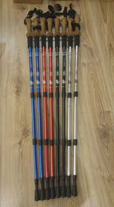 Kije 2x Nordic Walking , Korek 100% , System anty-wstrząsowy, TUV