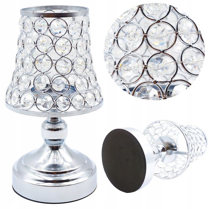 stylowy świecznik kryształki glamour chrom lampa
supercena