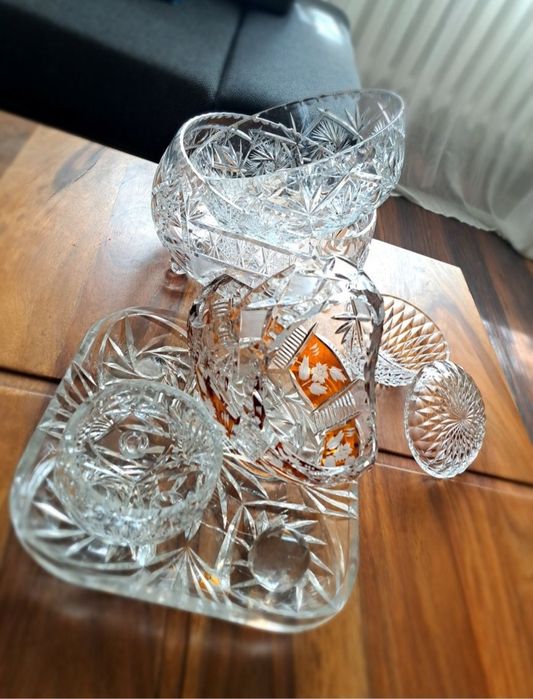 Koszyk kryształowy, lata 80, piękny