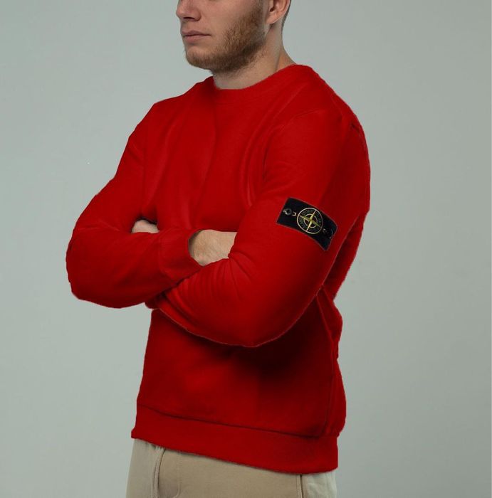 Красный свитер Stone island худи кофта свитшот