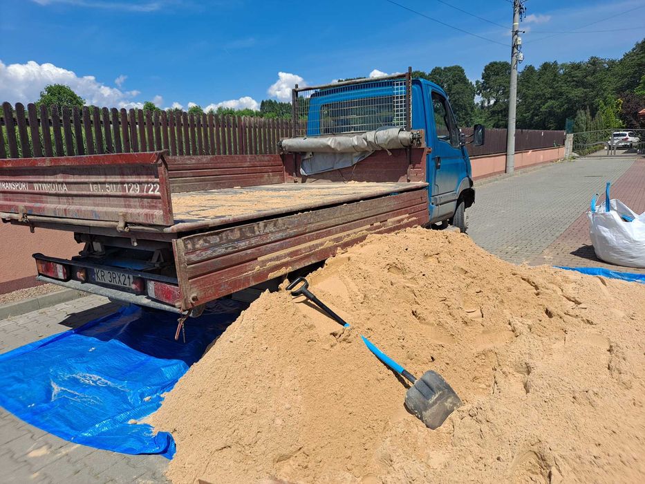 Piasek żółty, szary, siany, płukany, zasypowy, wylewki, wywrotka 3,5