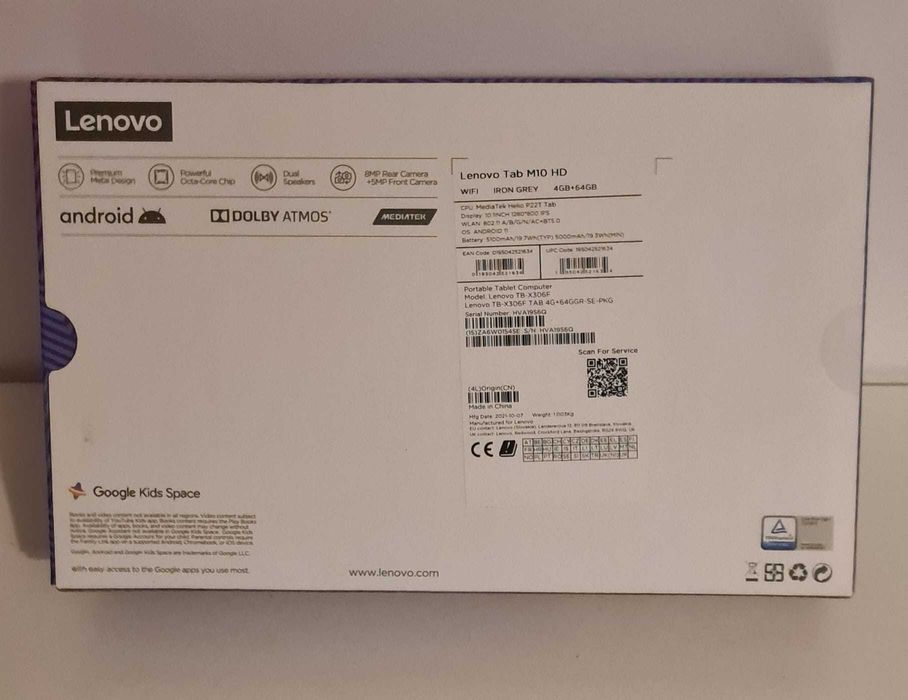 Tablet LENOVO M10 HD + Capa Folio