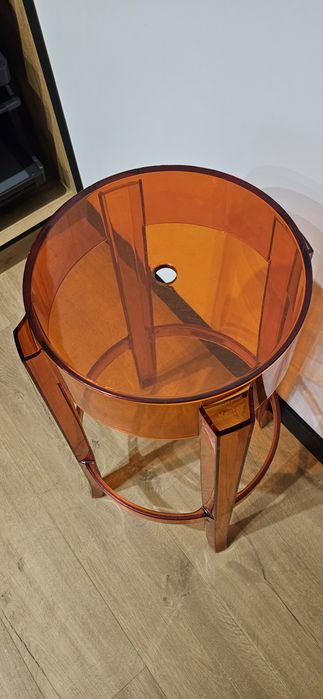 Hoker,stołek barowy Charles Ghost Kartell  bursztynowy