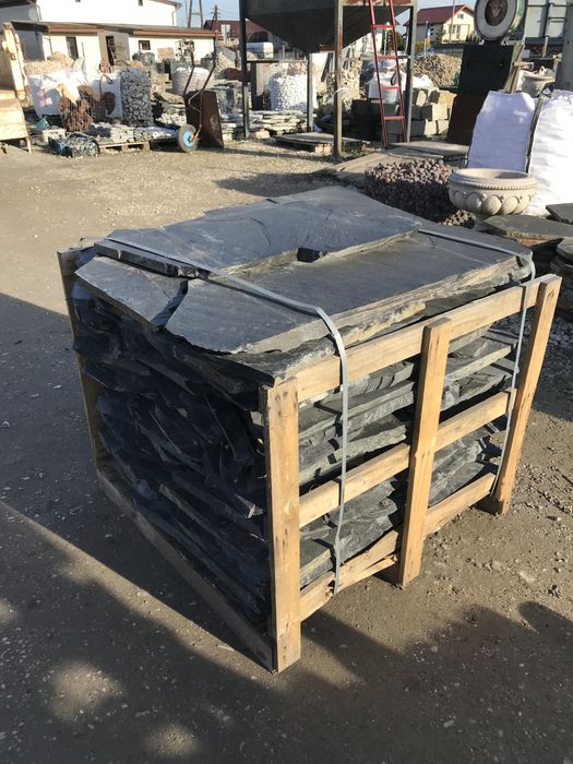 CZARNY ŁUPEK NATURALNY Kamień na Taras Schody Elewacja Dzikówka Płyty