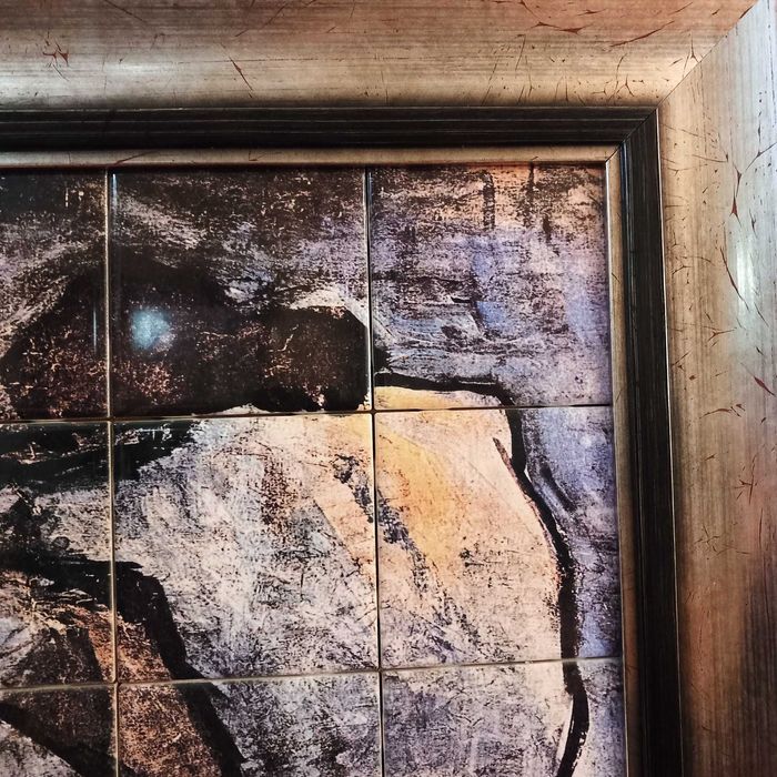 Bonito Painel Vintage em Ceramica, Blue Nude, Obra de Pablo Picasso.