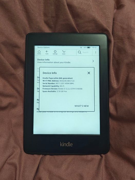Електронна книга Kindle Paperwhite 6-го покоління з 6-дюймовим екраном