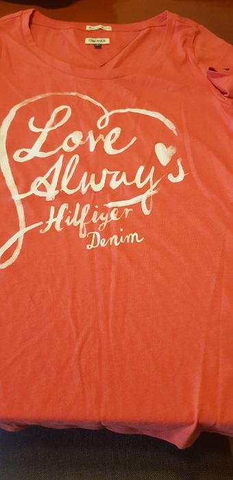 Tommy hilfiger koszulka t-shirt damska S czerwona nowa th bawełna
