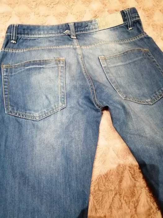 Jeansy Męskie BERSHKA | Rozmiar M | 100% Bawełna | Niebieskie Slim