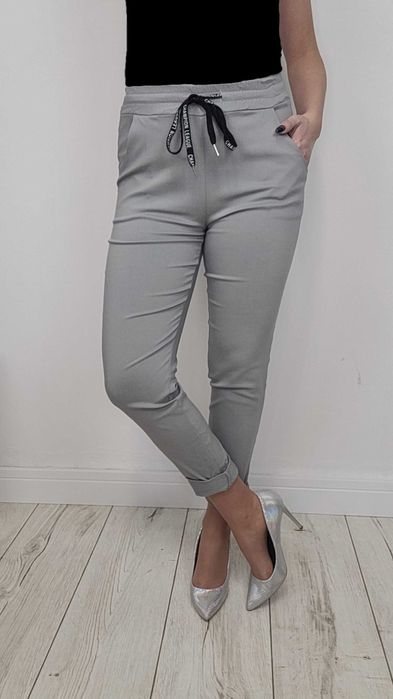 10 KOLOR Cygaretki S-XXL eleganckie spodnie damskie TU M kolor SZARY