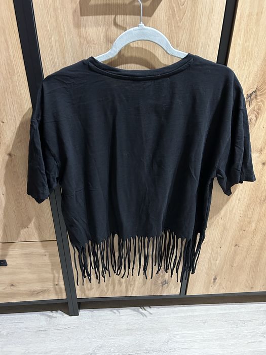 Koszulka , tshirt z frędzlami roz M Mohito