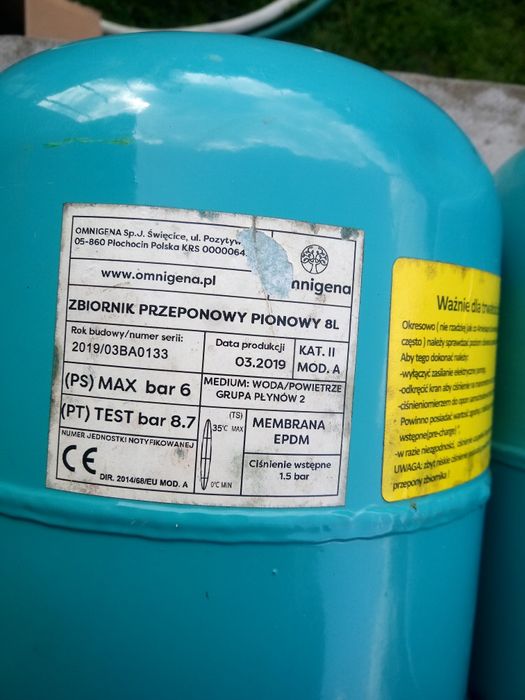 Zbiornik przeponowy 8L .