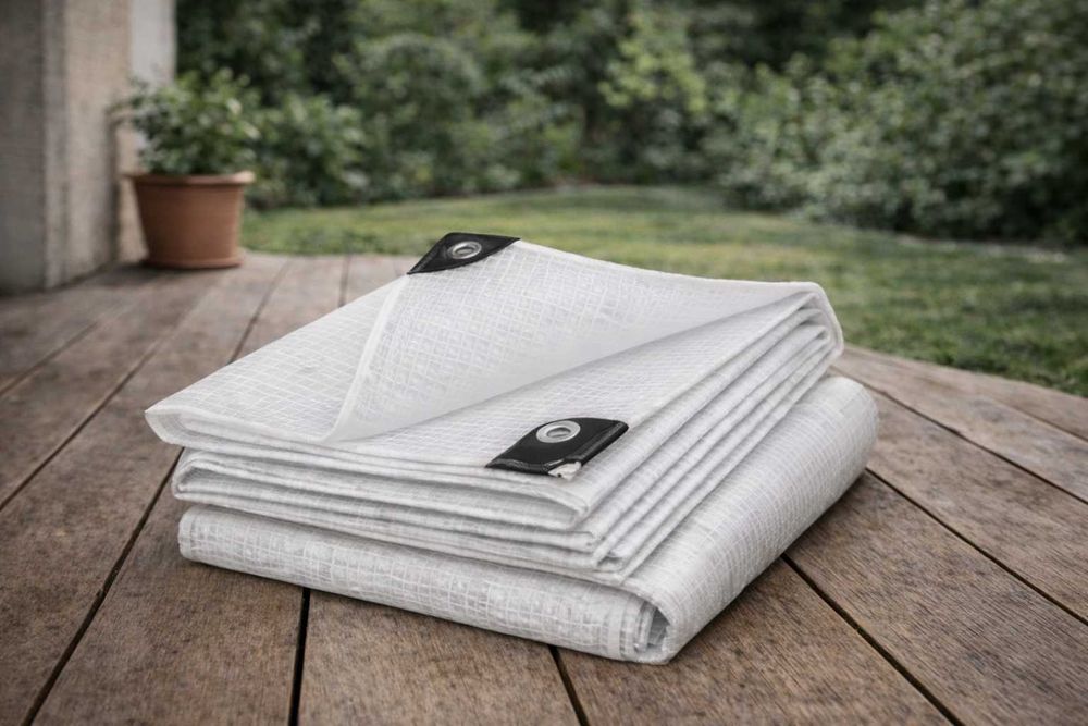 Plandeka zbrojona bezbarwna 3x4 gruba mata ochronna UV