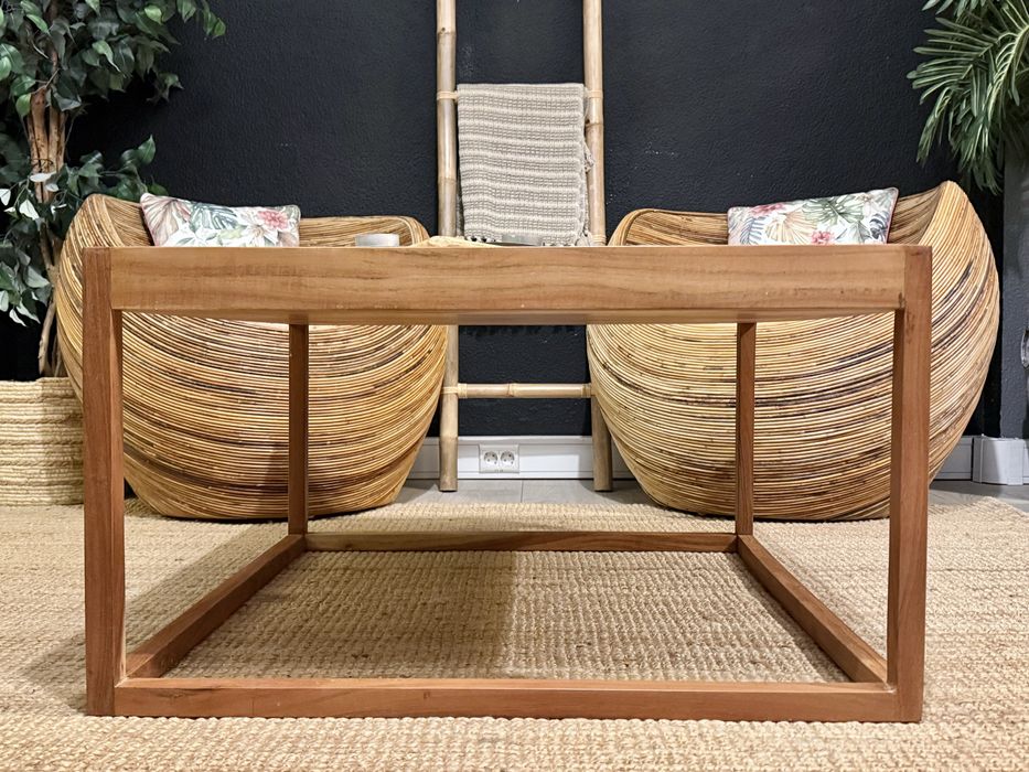 mesa, centro, apoio, sala, aparador, acacia, area,  rustica