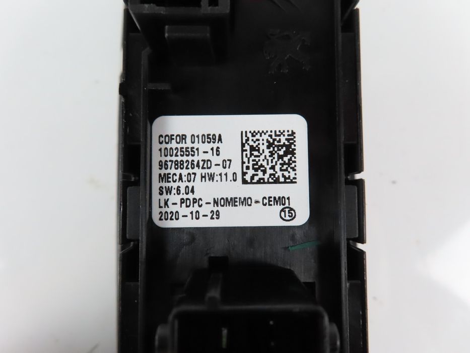 Interruptor / Botão Vidros Peugeot 208 Ii Ref: 96788264Zd