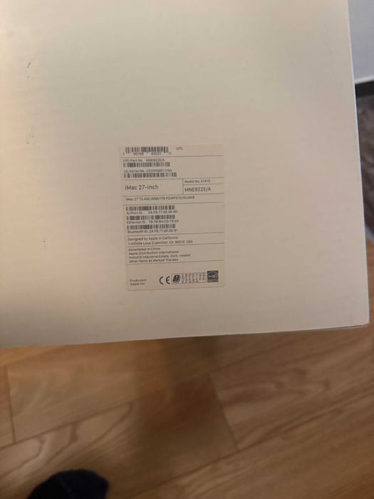 imac 27'' 2017r HDD 1TB, 24GB RAM, intel i5 3,4 Ghz 4-rdzeniowy
