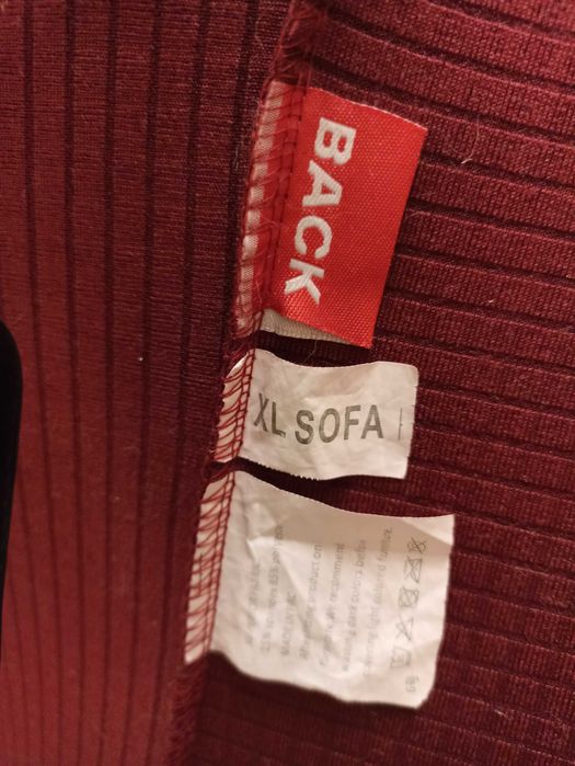 Натяжний еластичний бордовий чохол для 2-місного дивана, софи, канапи