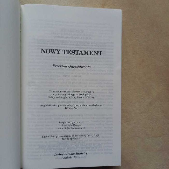 Nowy Testament Przekład Odzyskiwania