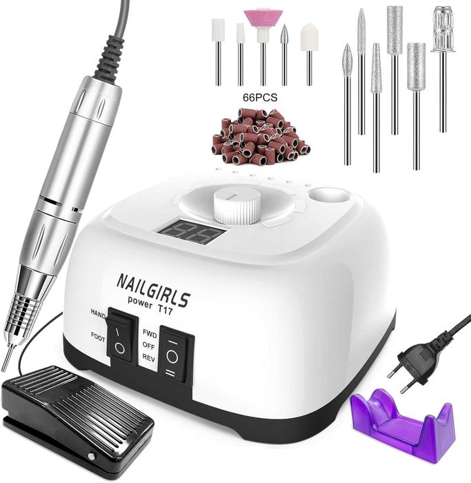 NAILGIRLS Elektryczna Frezarka do Paznokci Żelowych 12w1