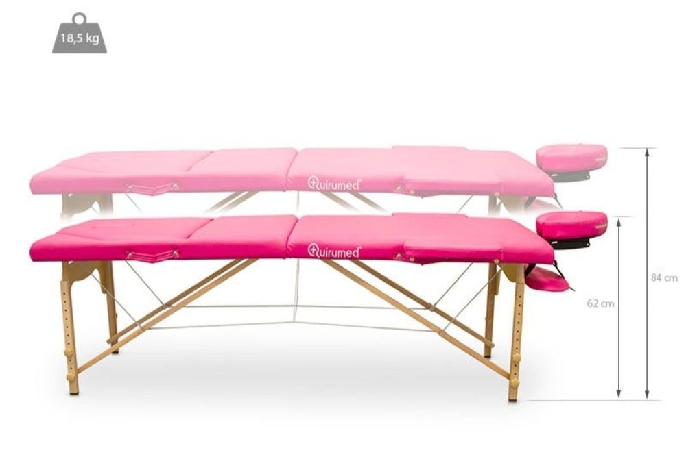 Marquesa de Massagem Portátil de Madeira 186 x 66cm (com encosto)
