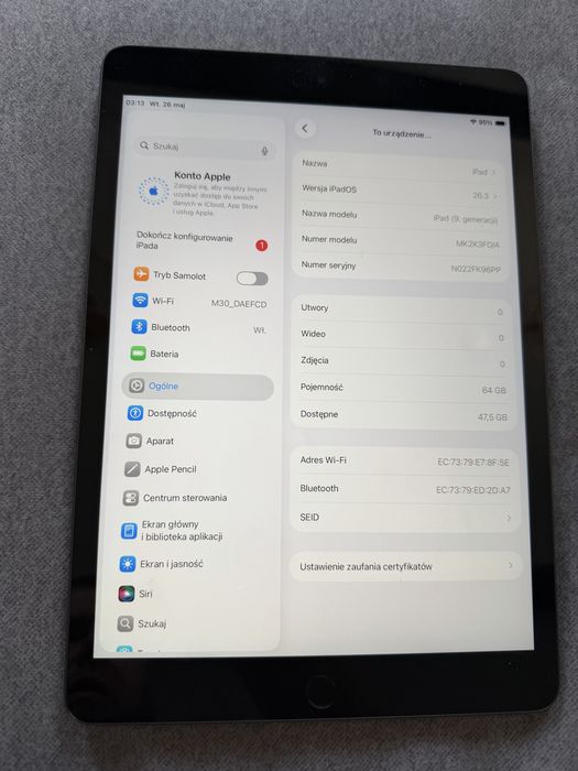 iPad 9 gen 64GB stan idealny