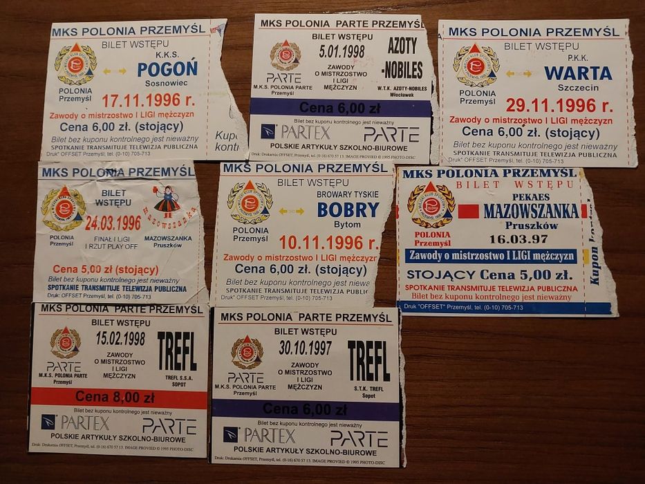 Bilety Polonia Przemyśl koszykówka lata 90.