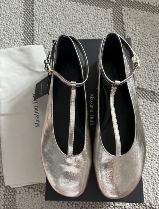 Золотисті балетки Massimo Dutti