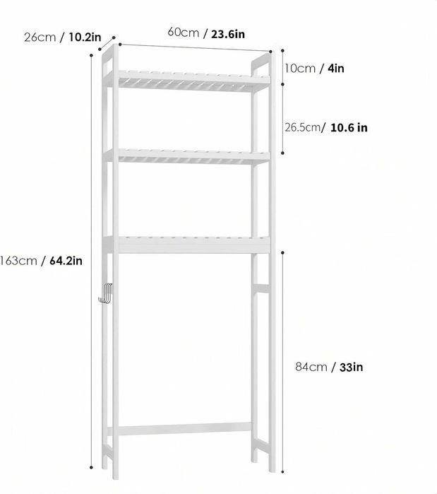 Nowy regał łazienkowy /szafka /półka na pralkę /stojak /bambus !A3267!