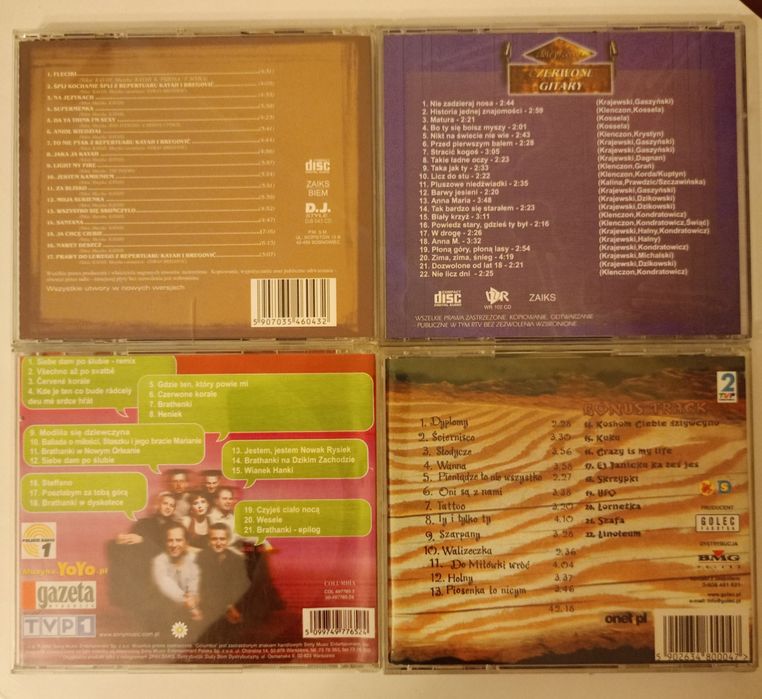 4 płyty CD Kayah i Bregovic, Czerwone Gitary, Brathanki, Golec uOrkies
