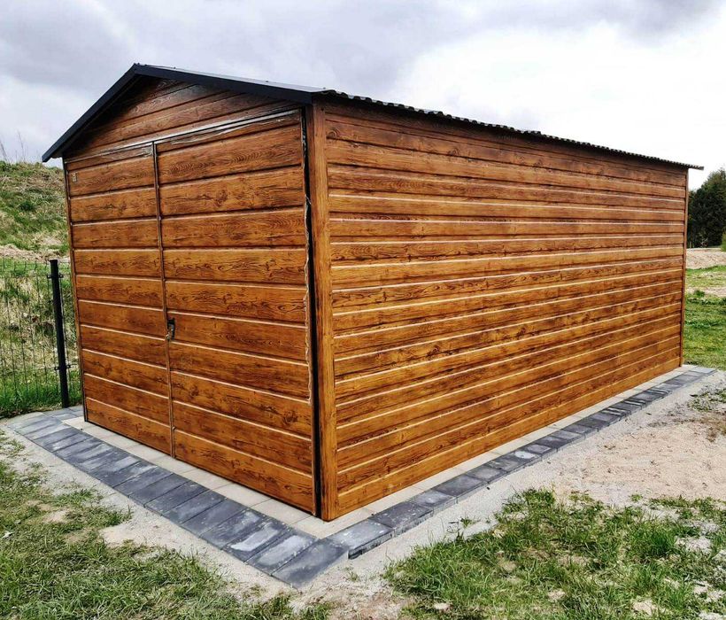 Grafitowy Garaż Blaszany + Dodatkowe Drzwi w Cenie