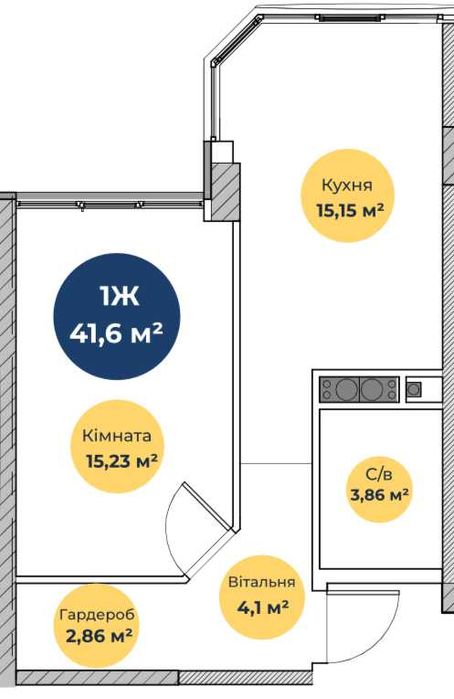 Квартира 42 метра в новом доме в рассрочку на 3 года. Ремонт в подарок