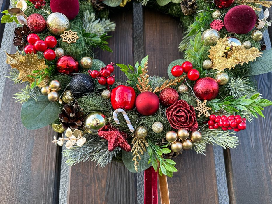 Wianek na drzwi ze światełkami 38cm 251209