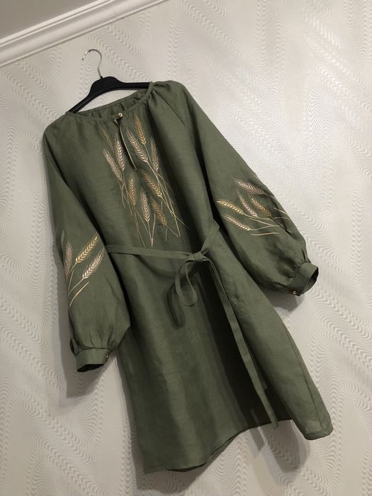 Вишита сукня-сорочка льон 48-50р