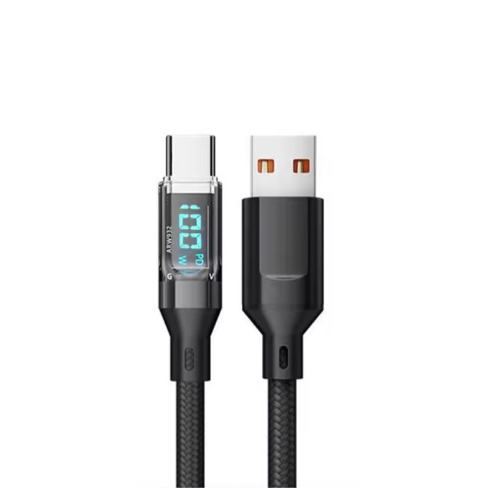 Кабель USB type A type C 100w 5a з дисплеєм OOZCC
